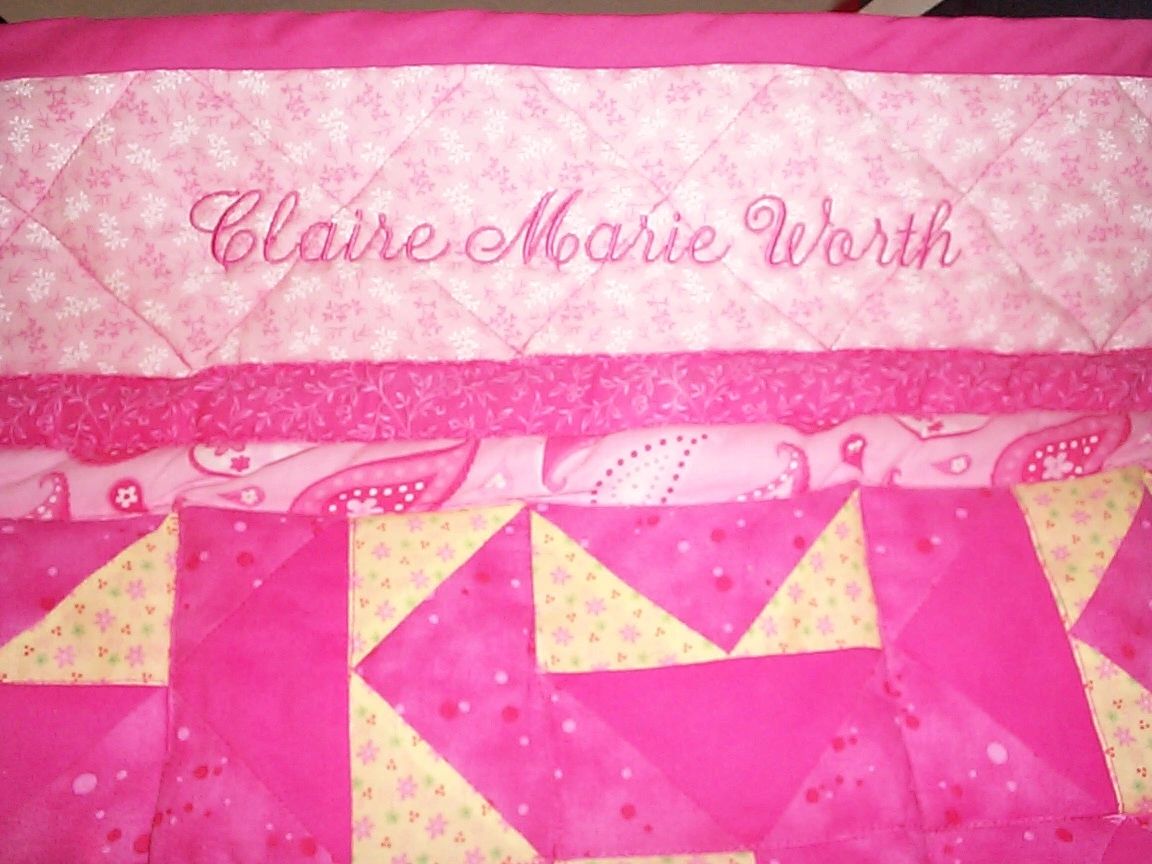 Custom embroidered quilt